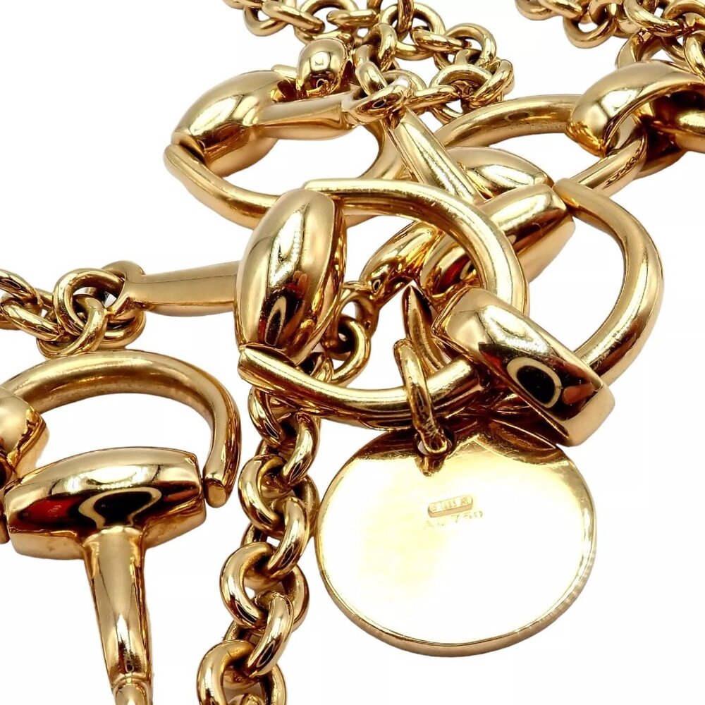 Rare! Authentic Gucci 18k Yellow Gold Horsebit 34.5" Long Chain Sautoir Necklace - Picture 11 of 11